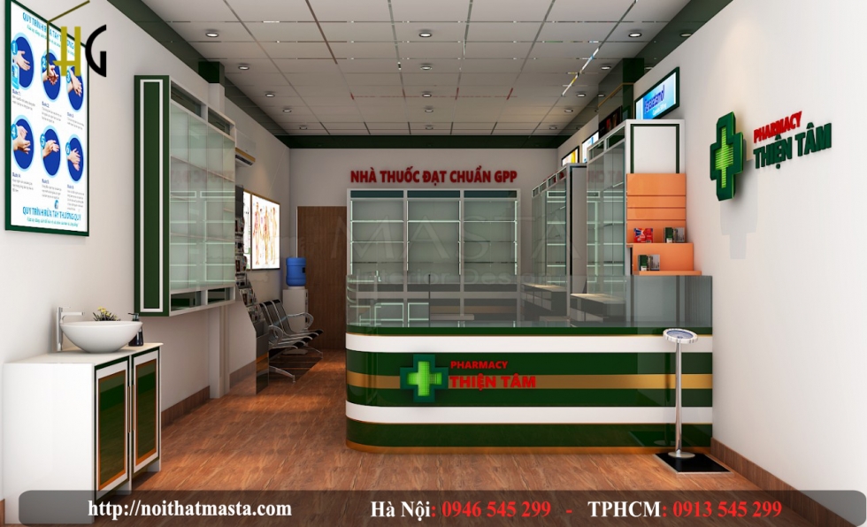 Thiết kế cửa hàng thuốc tây - anh trung